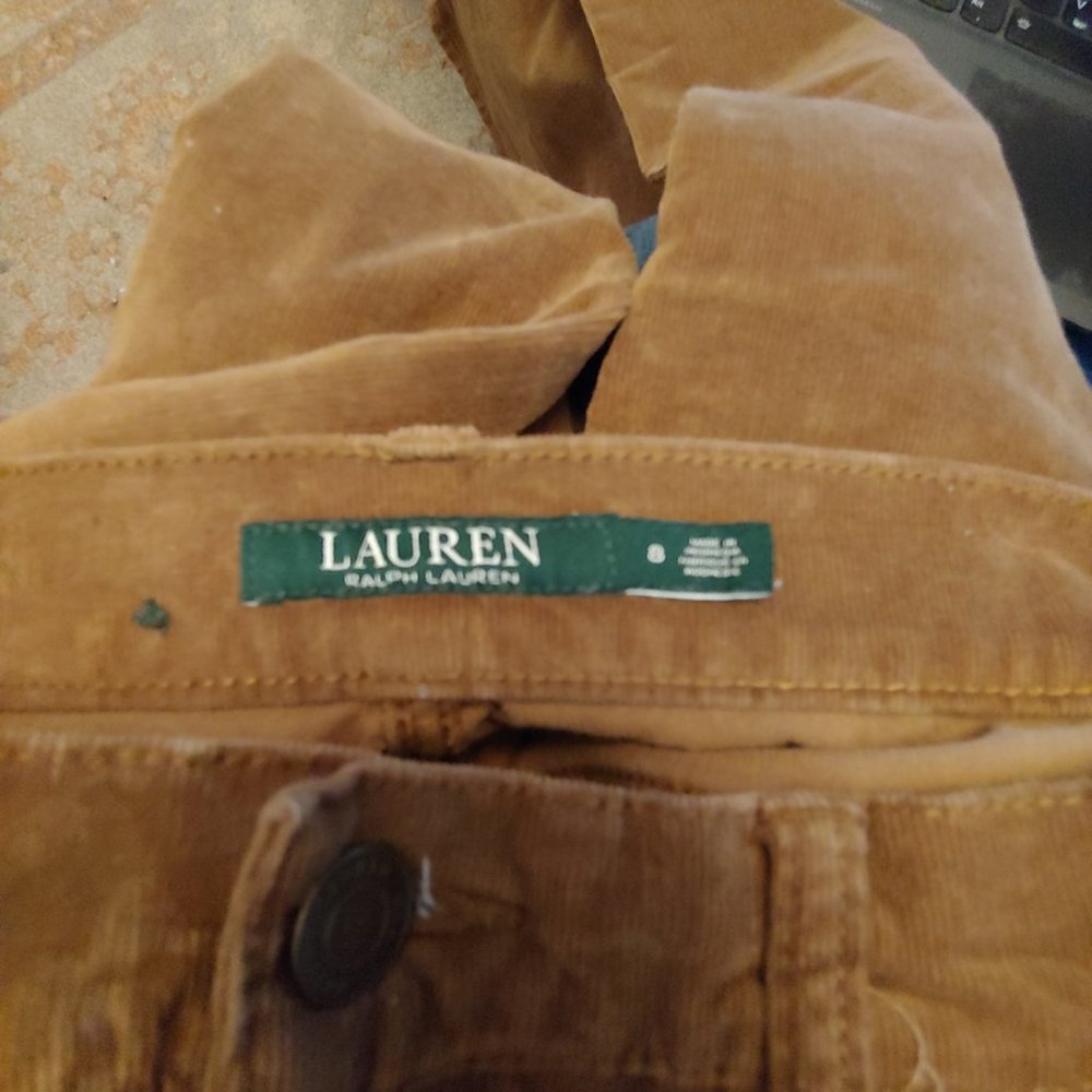 Lauren Ralph Lauren corduroy brown pants size 8 bootcut - Picture 9 of 11